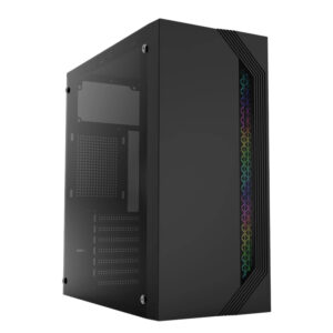 GABINETE ACTECK (AC-935692) VIKEN GM434,MICRO ATX,FUENTE 500W,2*USB 2.0,RGB,CRISTAL TEMP,NEGRO