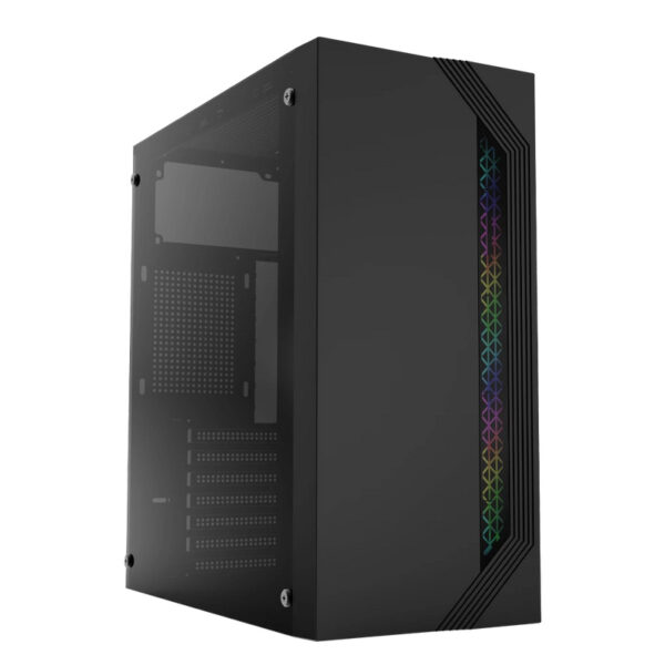 GABINETE ACTECK (AC-935692) VIKEN GM434,MICRO ATX,FUENTE 500W,2*USB 2.0,RGB,CRISTAL TEMP,NEGRO