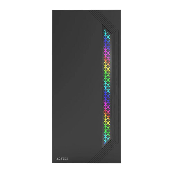 GABINETE ACTECK (AC-935692) VIKEN GM434,MICRO ATX,FUENTE 500W,2*USB 2.0,RGB,CRISTAL TEMP,NEGRO - Imagen 3