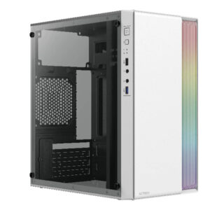 GABINETE ACTECK (AC-935760) FUSION II GI440,MICRO ATX,FUENTE 500W,1*USB 3.0,RGB,ACRILICO,BLANCO