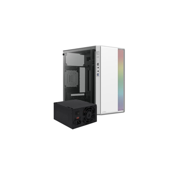 GABINETE ACTECK (AC-935760) FUSION II GI440,MICRO ATX,FUENTE 500W,1*USB 3.0,RGB,ACRILICO,BLANCO - Imagen 4