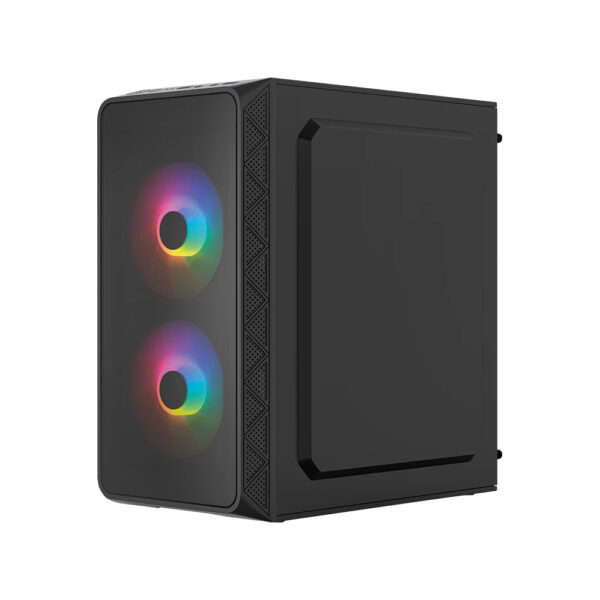 GABINETE ACTECK (AC-939225) DOOM PRO CRYSTAL GI730,MICRO ATX,1*USB 3.0,CRISTAL TEMP,3 FAN RGB,NEGRO - Imagen 4