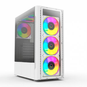 GABINETE BALAM RUSH (BR-935975) DRAGONFLY II CRYSTAL GM745,ATX,1*USB 3.0,CRISTAL TEMP,BLANCO