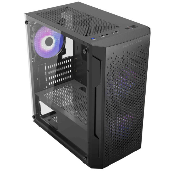 GABINETE BALAM RUSH (BR-936118) ARTIC GI725,MICRO ATX,1*USB 3.0,CRISTAL TEMP,NEGRO - Imagen 2