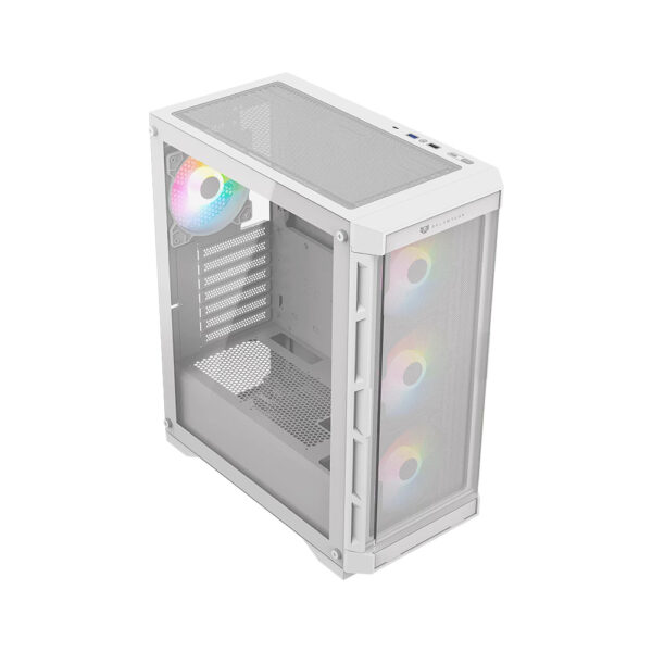 GABINETE BALAM RUSH (BR-938846) CARBONO TWIN MATE 5000,MICRO ATX,1*USB 3.0,DOBLE PANEL,4 FAN,BLANCO - Imagen 4