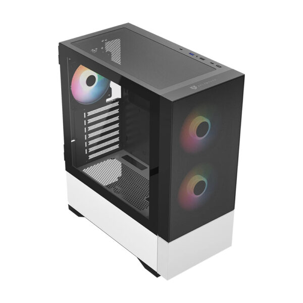 GABINETE BALAM RUSH (BR-938914) NITROX AIRCOOL 5500 ABW,ATX,1*USB 3.0,FRENTE MALLA,BLANCO - Imagen 2