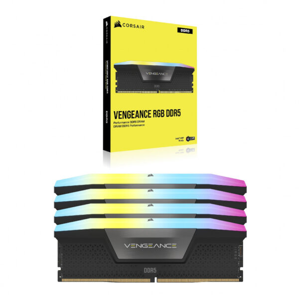 MEMORIA DIMM DDR5 CORSAIR (CMH128GX5M4B5600C40) 128GB 5600MHZ (4X32GB) VENGEANCE RGB,NEGRO CL40-77 - Imagen 3