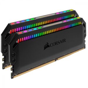 MEMORIA DIMM DDR4 CORSAIR (CMT16GX4M2C3200C16) 16G 3200MHZ (2X8GB) DOMINATOR PLATINUM RGB NEGRO CL16