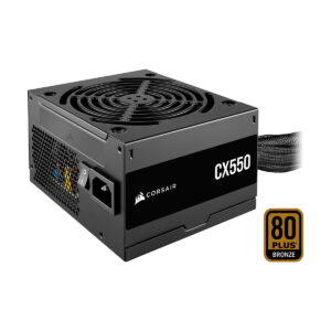 FUENTE DE PODER CORSAIR (CP-9020277-NA) CX550,550W,80 PLUS BRONZE,3 SATA,2 PCIE,VENT 120MM,NEGRO