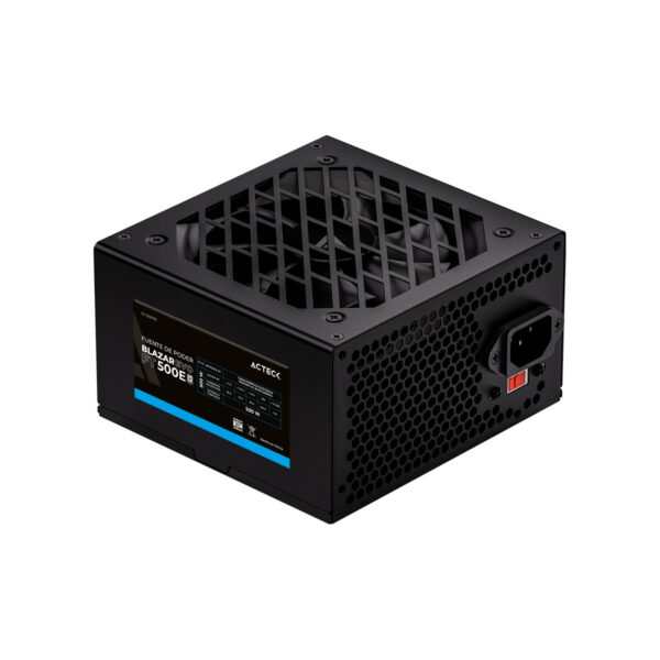 FUENTE DE PODER ACTECK (ES-05001E) FT500E,500W,24 PINES,2 SATA,1 MOLEX,VENT 120MM,NEGRO - Imagen 2