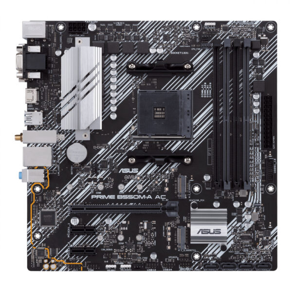 MOTHERBOARD ASUS (PRIME B550M-A AC) SOCKET AM4,4*DDR4 4600,HDMI,DVI-D,VGA,PCIE-4.0,WIFI,MICRO ATX - Imagen 2