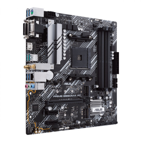 MOTHERBOARD ASUS (PRIME B550M-A AC) SOCKET AM4,4*DDR4 4600,HDMI,DVI-D,VGA,PCIE-4.0,WIFI,MICRO ATX - Imagen 3