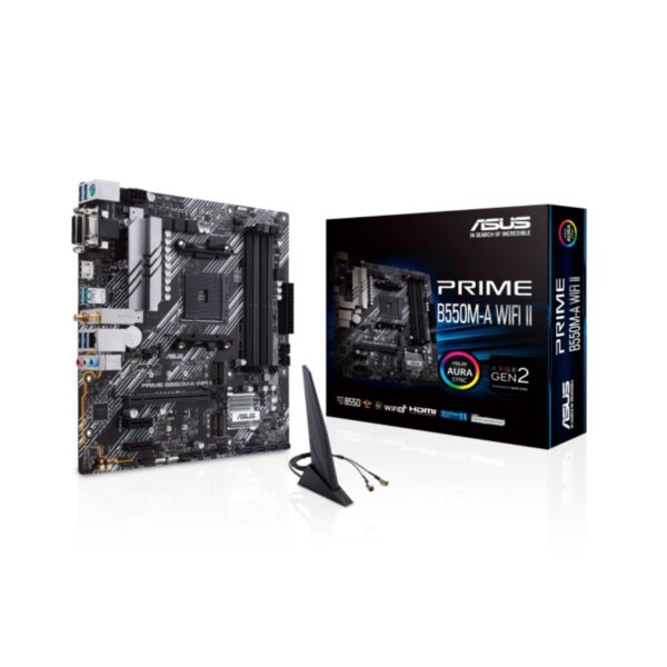 MOTHERBOARD ASUS (PRIME B550M-A WIFI II) SOCKET AM4,4*DDR4,HDMI,DP,VGA,PCIE-4.0,WIFI6,MICRO ATX