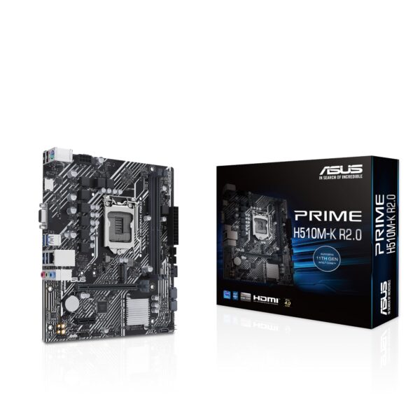 MOTHERBOARD ASUS (PRIME H510M-K R2.0) SOCKET 1200  11A,2*DDR4 3200,HDMI,VGA,MICRO ATX