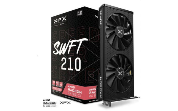 TARJETA DE VIDEO XFX (RX-665X8DFDY) SPEEDSTER SWFT 210 RADEON RX 6650XT,8GB GDDR6,2048MHZ,3*DP,HDMI