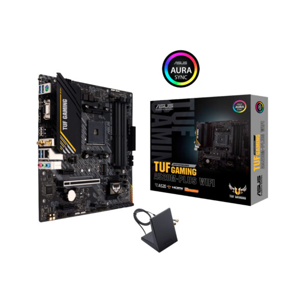 MOTHERBOARD ASUS (TUF GAMING A520M-PLUS WIFI) SOCKET AM4,4*DDR4,HDMI,DP,VGA,PCIE-3.0,WIFI,MICRO ATX