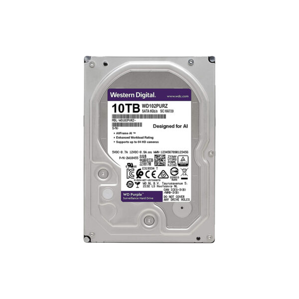 DISCO DURO WD 3.5" 10TB (WD101PURP) PURPLE PRO, 7200RPM, 256MB, SATA3 - Imagen 2