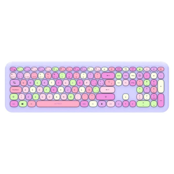 KIT TECLADO Y MOUSE INALAMBRICO ACTECK (AC-935173) CREATOR CHIC MK475,RF USB,1600 DPI,110 TEC,MORADO - Imagen 2