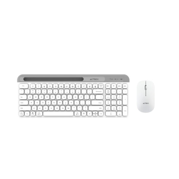 KIT TECLADO Y MOUSE INALAMBRICO ACTECK (AC-936262) SILK MK720,RF USB,BT,4000 DPI,100 TEC,BLANCO