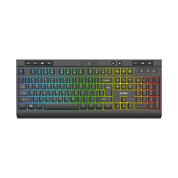 TECLADO ALAMBRICO ACTECK (AC-936743) AUREAN PRO TA477G, MEMBRANA, 105 TECLAS, NEGRO