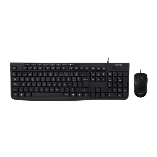 KIT TECLADO Y MOUSE ALAMBRICO ACTECK (AC-939928) MK455,USB,105 TEC,1600 DPI,NEGRO