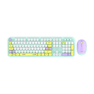 KIT TECLADO Y MOUSE INALAMBRICO ACTECK (AC-940191) MK485 CHIC K-COLORS,RF USB,105 TECLAS,100%,VERDE
