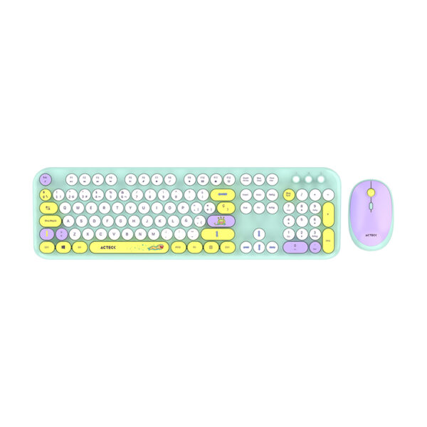 KIT TECLADO Y MOUSE INALAMBRICO ACTECK (AC-940191) MK485 CHIC K-COLORS,RF USB,105 TECLAS,100%,VERDE