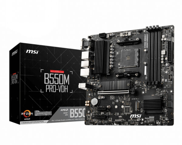 MOTHERBOARD MSI (B550M PRO-VDH) SOCKETAM4,4*DDR4 4400,HDMI,DP, VGA, PCI-E 4.0, MICRO ATX - Imagen 4
