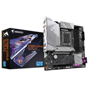 MOTHERBOARD GIGABYTE (B760M AORUS ELITE AX) SOCKET 1700, 4*DDR5 7600MHZ, HDMI, DP, MICRO ATX,WIFI 6E