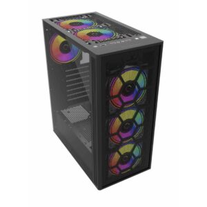 GABINETE BALAM RUSH (BR-935982) DRAGONFLY II MESH GM740,ATX,1*USB 3.0,CRISTAL TEMP,MALLA,NEGRO