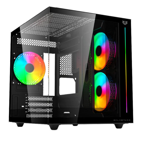 GABINETE BALAM RUSH (BR-937320) TANK PRO EVO GM955,MICRO ATX,USB 3.0,CRISTAL TEMP,NEGRO