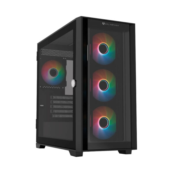 GABINETE BALAM RUSH (BR-938778) CARBONO TWIN MATE 8000,MICRO ATX,1*USB 3.0,DOBLE PANEL,4 FAN,NEGRO - Imagen 2