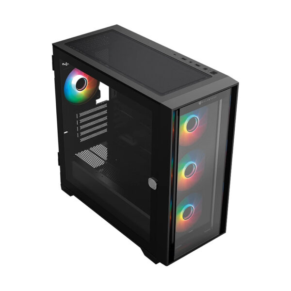 GABINETE BALAM RUSH (BR-938778) CARBONO TWIN MATE 8000,MICRO ATX,1*USB 3.0,DOBLE PANEL,4 FAN,NEGRO - Imagen 3
