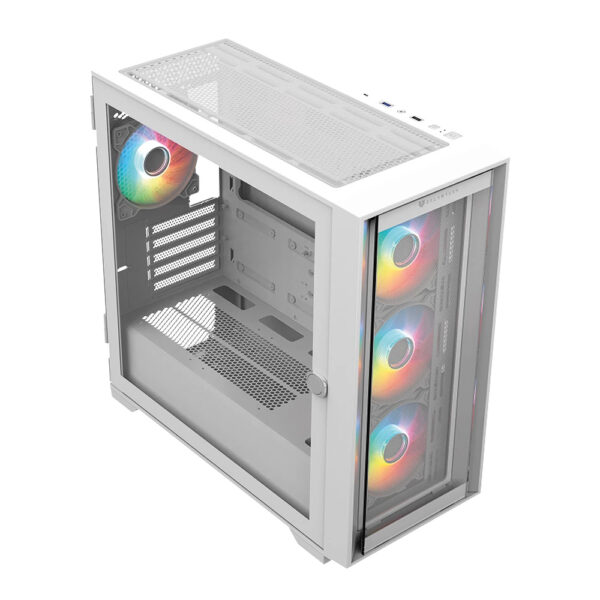 GABINETE BALAM RUSH (BR-938785) CARBONO TWIN MATE 8000,MICRO ATX,1*USB 3.0,DOBLE PANEL,4 FAN,BLANCO - Imagen 2