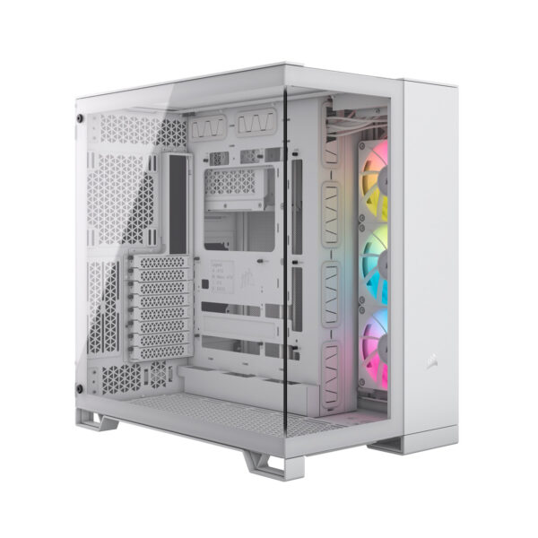 GABINETE CORSAIR (CC-9011270-WW) ICUE LINK 6500X RGB,BLANCO,CRISTAL TEMPLADO,MED-TORRE,SIN FUENTE