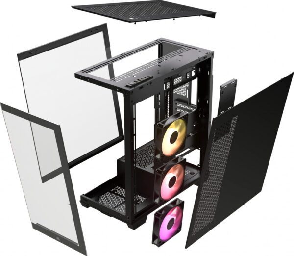 GABINETE CORSAIR (CC-9011278-WW) 3500X ARGB,NEGRO,CRISTAL TEMPLADO,MED-TORRE,SIN FUENTE - Imagen 4