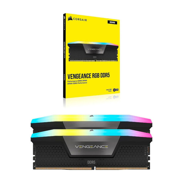 MEMORIA DIMM DDR5 CORSAIR (CMH64GX5M2B6400C32) 64GB 6400MHZ (2X32GB) VENGEANCE RGB,NEGRO CL32-84 - Imagen 2