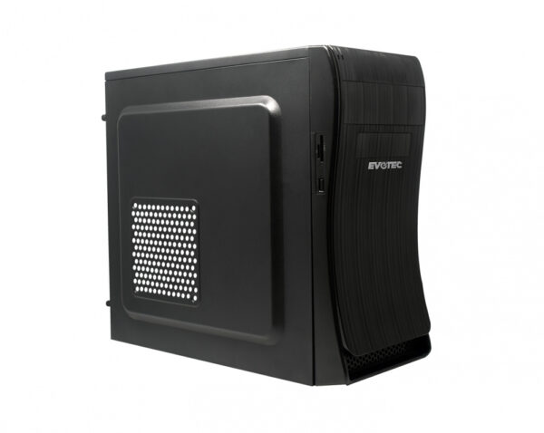 GABINETE EVOTEC (EV-1014) BASSU,MICRO ATX,FUENTE 600W,2*USB 2.0,NEGRO