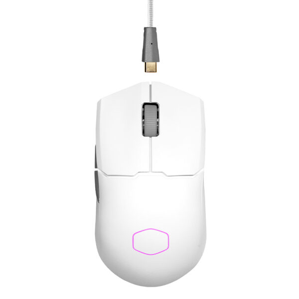 MOUSE GAMER COOLER MASTER (MM-712-WWOH1) MM712 BLANCO,BT 5.1,RGB,2.4GHZ,19KDPI,CABLE ULTRAWEAVE 1.8M