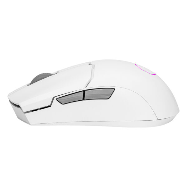 MOUSE GAMER COOLER MASTER (MM-712-WWOH1) MM712 BLANCO,BT 5.1,RGB,2.4GHZ,19KDPI,CABLE ULTRAWEAVE 1.8M - Imagen 4