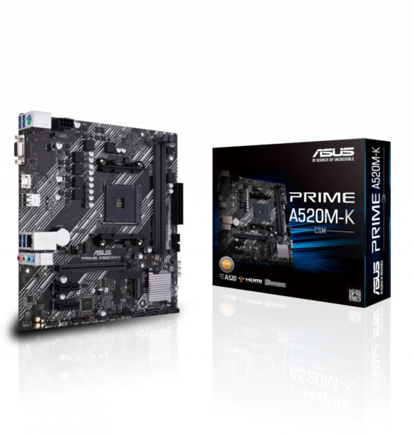 MOTHERBOARD ASUS (PRIME A520M-K)SOCKET AM4,2*DDR4,HDMI2.1,VGA,PCIE-3.0,MICRO ATX