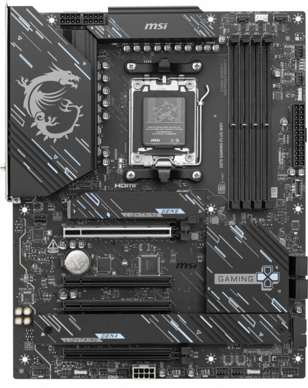 MOTHERBOARD MSI (X870 GAMING PLUS WIFI) SOCKET AM5, 4*DDR5 8200, HDMI, 3*M.2, ATX - Imagen 2