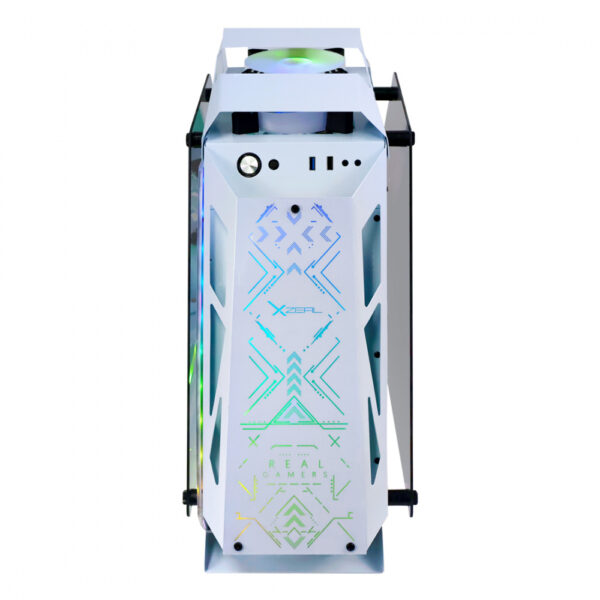 GABINETE XZEAL (XZGAIRRGBW) IRO2, MICRO ATX,CRISTAL+METAL 4*VENTI ARGB, SIN FUENTE, BLANCO - Imagen 2