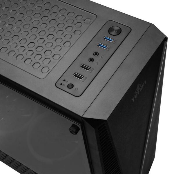 GABINETE YEYIAN (YCH-LAR7-01BK) CRESCENT MASTER,MICRO ATX,3*FAN 120MM RGB,NEGRO,SIN FUENTE ATX - Imagen 3