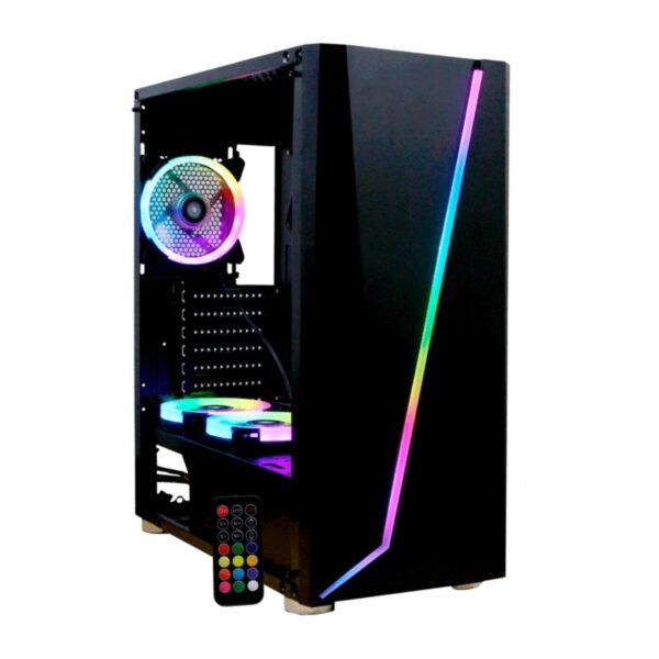 GABINETE YEYIAN (YGA-68809) ARMAGEDDON 2200, ATX, RGB, CRISTAL TEMPLADO, SIN FUENTE, NEGRO