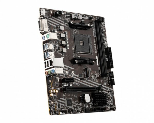 MOTHERBOARD MSI (A520M-A PRO) SOCKET AM4, 2*DDR4 4400, HDMI,DVI-D, M-ATX - Imagen 3