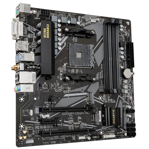 MOTHERBOARD GIGABYTE (B550M DS3H AC REV. 1.7) SOCKET AM4, 4* DDR4 ,HDMI,MICRO ATX,RGB FUSION,WIFI/BT - Imagen 4