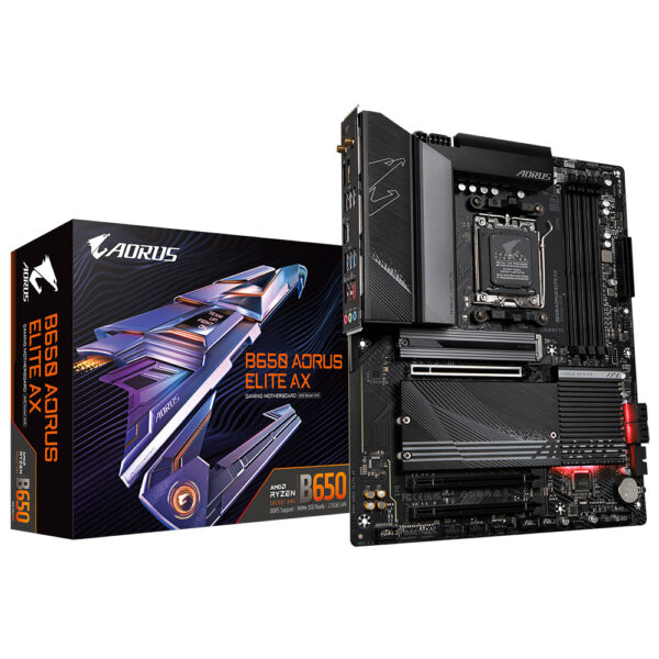 MOTHERBOARD GIGABYTE (B650 AORUS ELITE AX) SOCKET AM5,4*DDR5 8000, HDMI, DP, ATX, WIFI/BT
