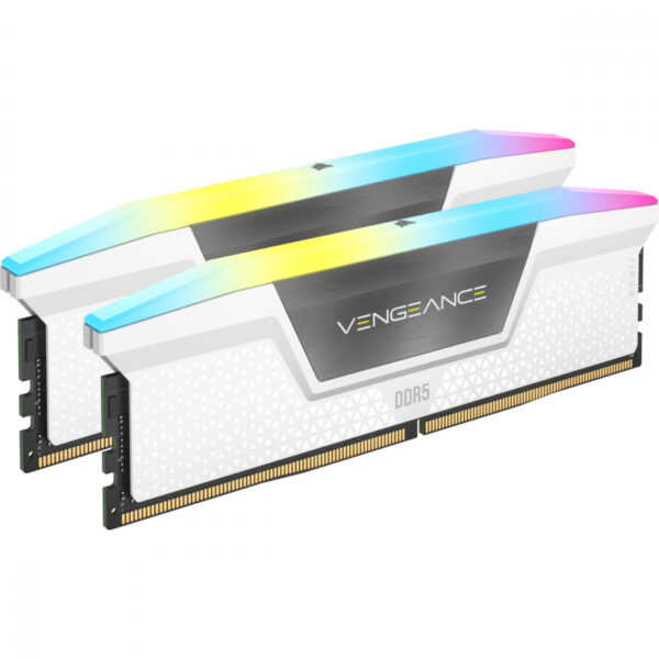 MEMORIA DIMM DDR5 CORSAIR (CMH64GX5M2B5200C40W) 64GB (2X32GB) 5200MHZ VENGEANCE RGB BLANCO