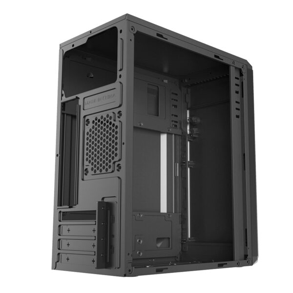 GABINETE EVOTEC (EV-1023) MINI ATX, FUENTE 500W, 3 VENTILADORES, 2*USB 3.0,NEGRO - Imagen 5